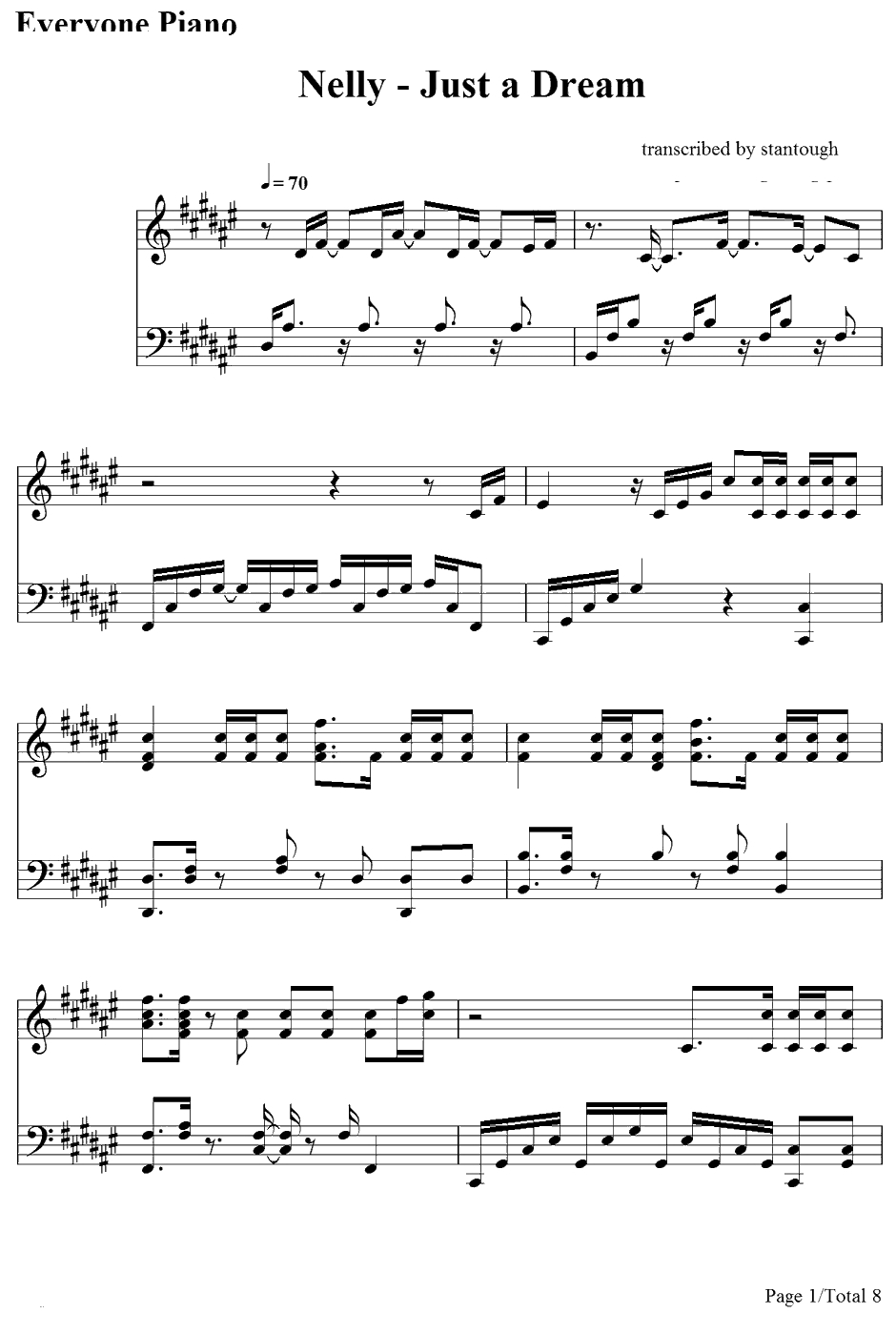 Justa Dream钢琴谱-Nelly1