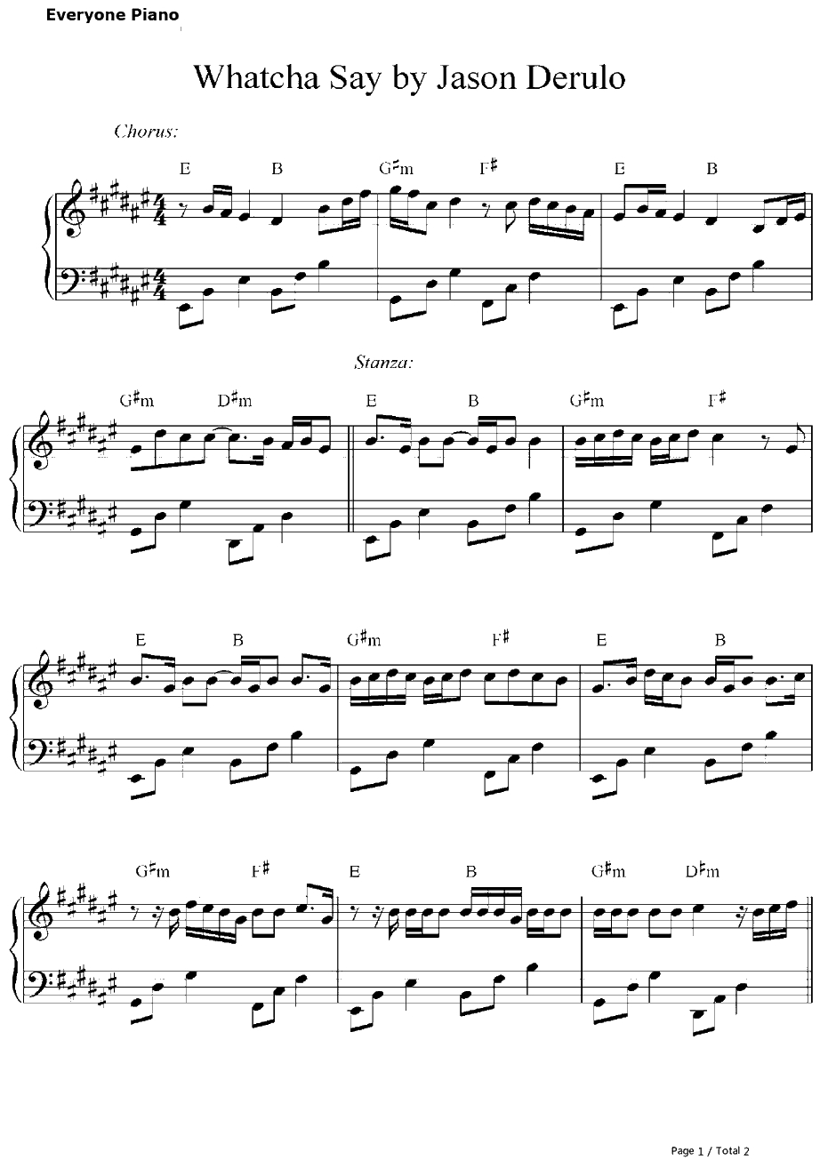 Whatcha Say钢琴谱-JasonDerulo1