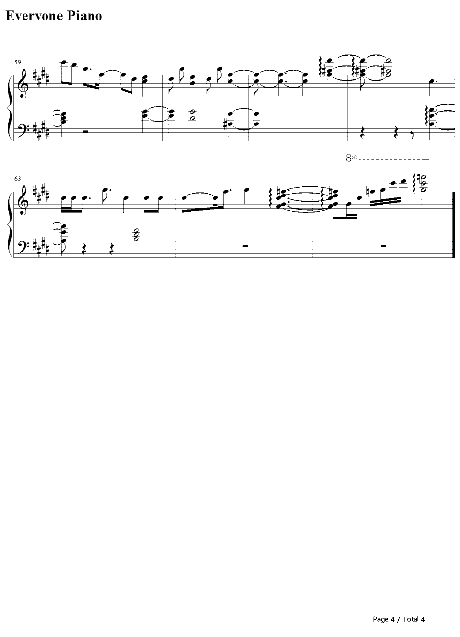 ティアオイエツォン钢琴谱-东方Project-东方妖妖梦4