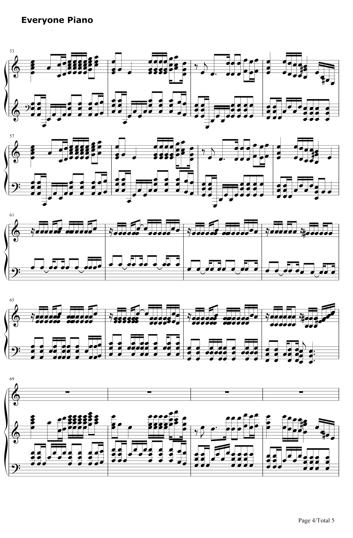 Dead and Gone钢琴谱-T.I.&JustinTimberlake4