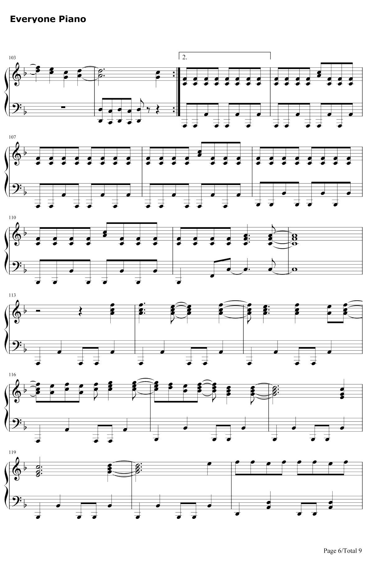 からくり卍ばーすと钢琴谱-镜音リンAppend6