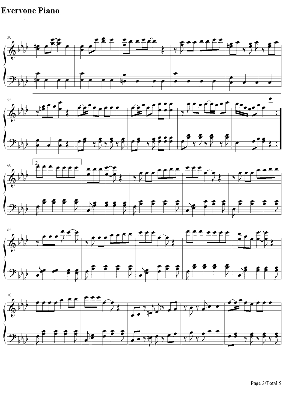 みてみて☆こっちっち钢琴谱-桃色幸运草Z3