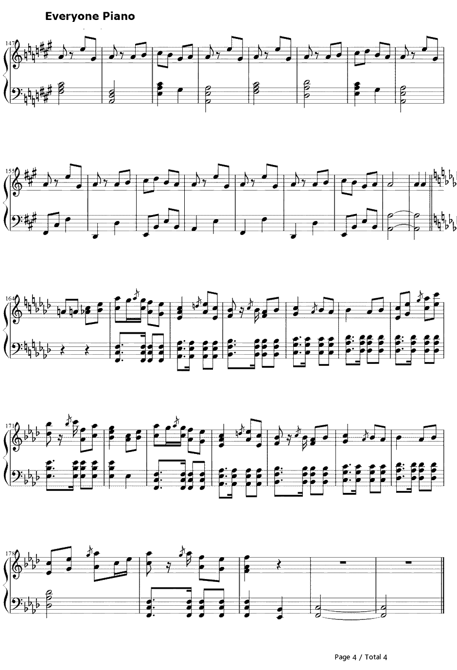 四季刻歌钢琴谱-IA4