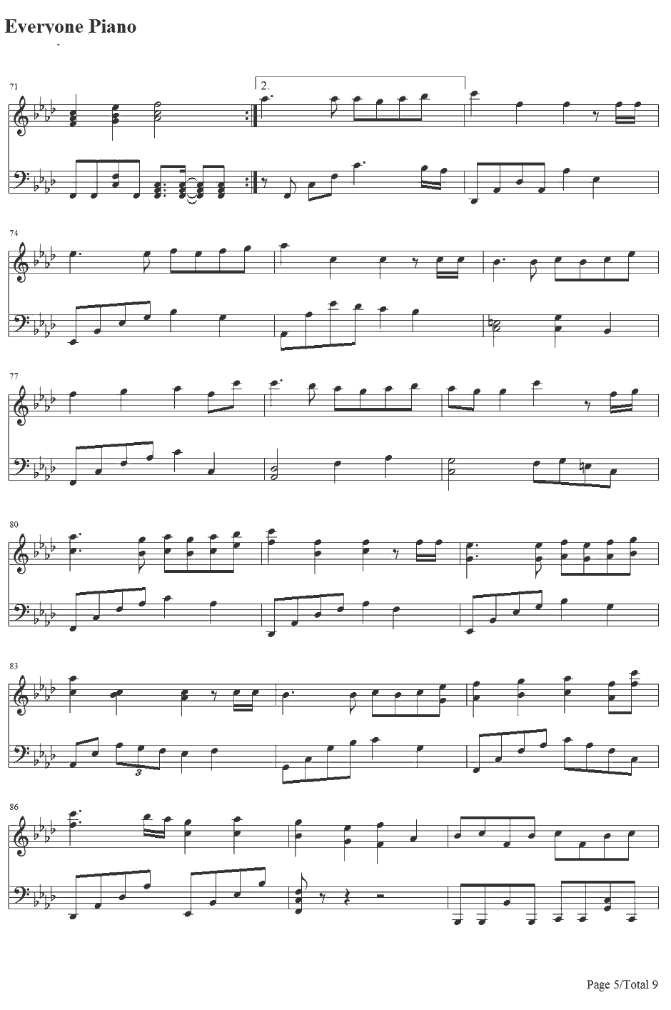 雨梦楼钢琴谱-初音未来&镜音铃5