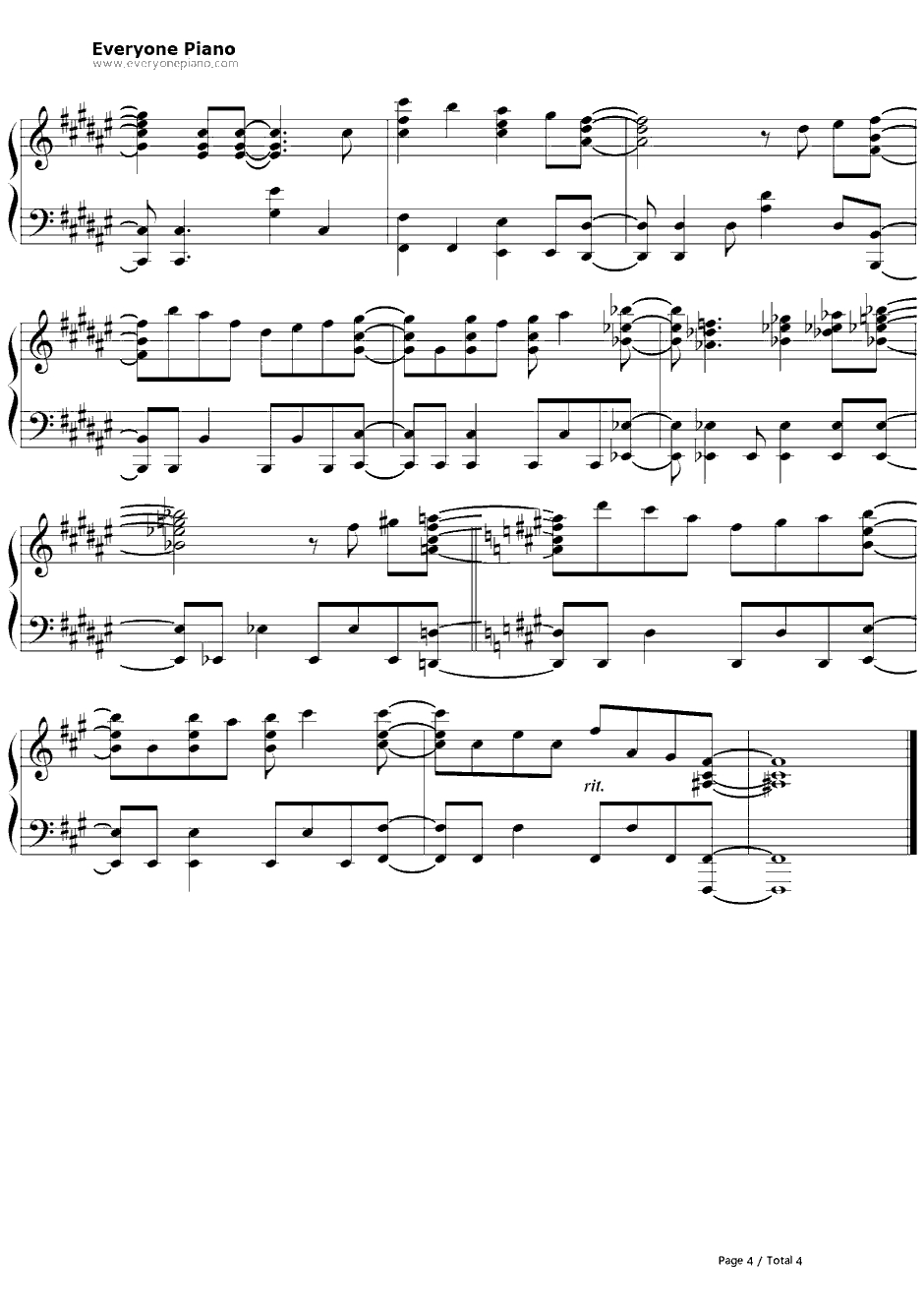 星风のホロスコープ钢琴谱-のみこ（nomico）-星空へ架かる桥OP4