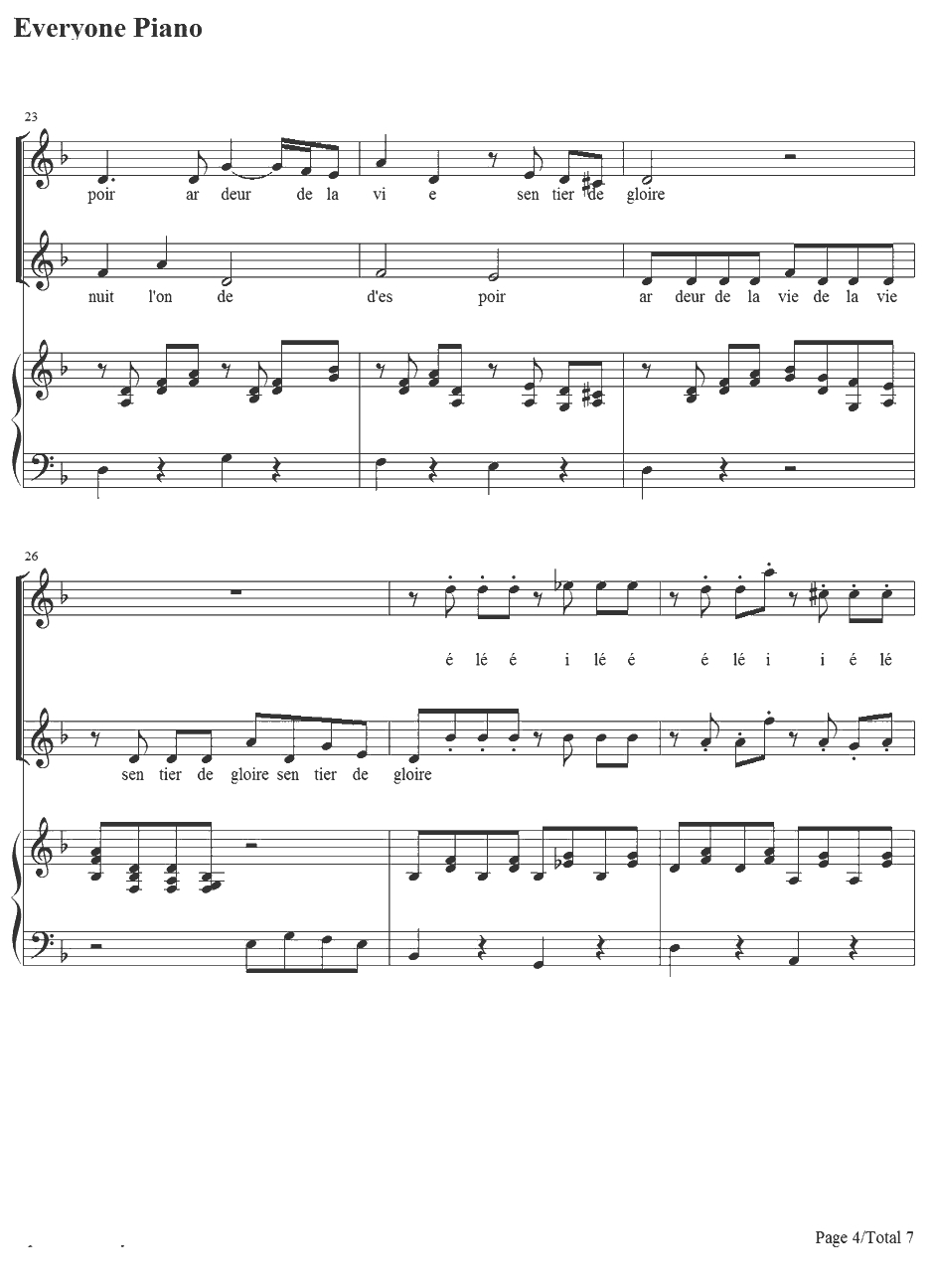 Vois Su rTon Chemin钢琴谱-BrunoCoulais&ChristopheBarratier-放牛班的春天插曲4