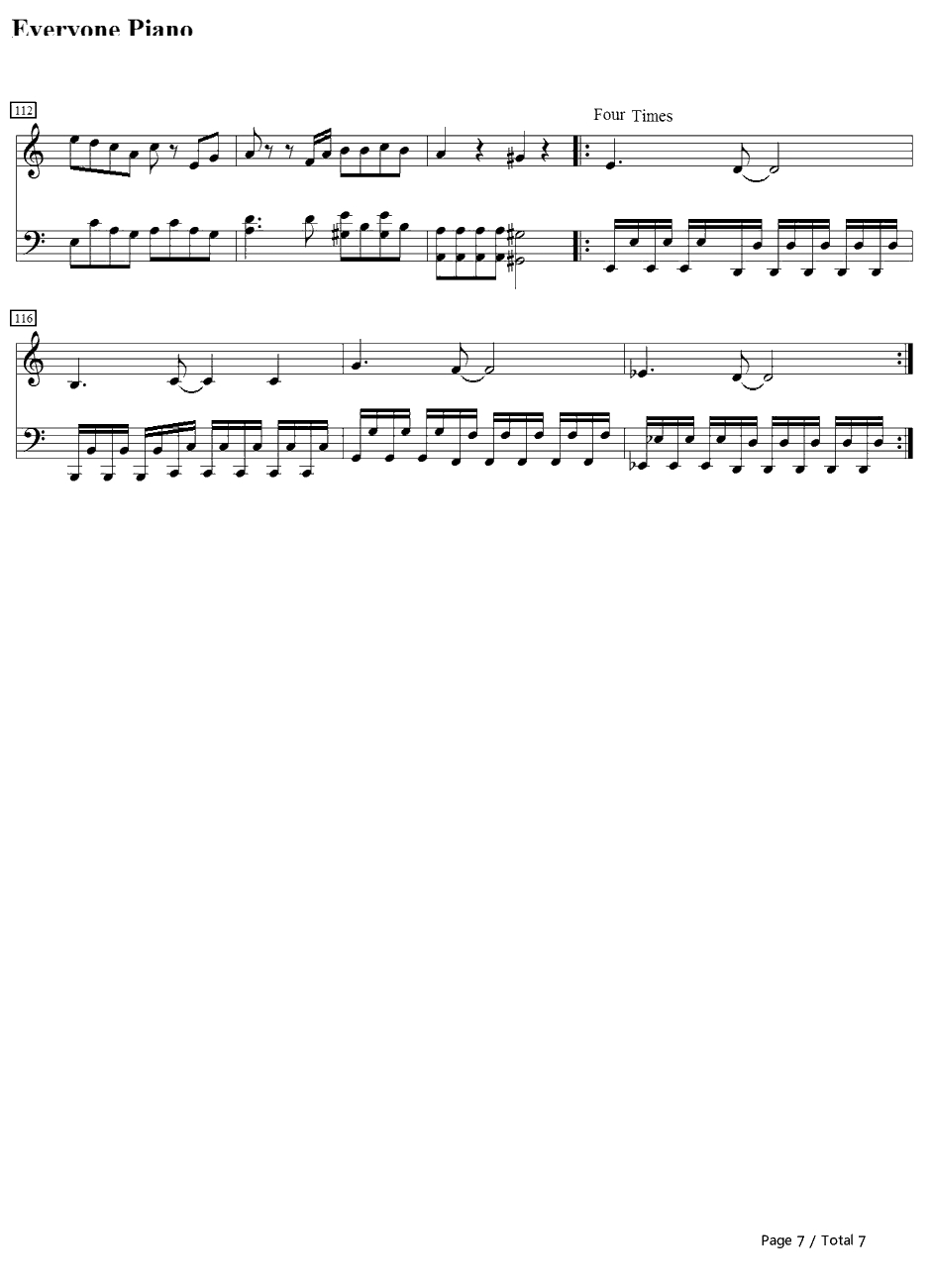 五番目のピエロ钢琴谱-镜音レン7