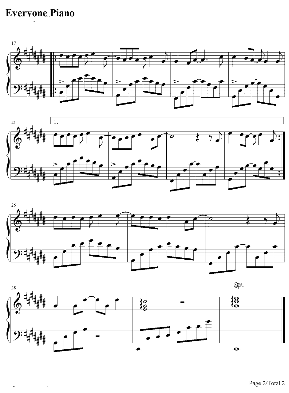 真爱钢琴谱-183Club-王子变青蛙电视原声2