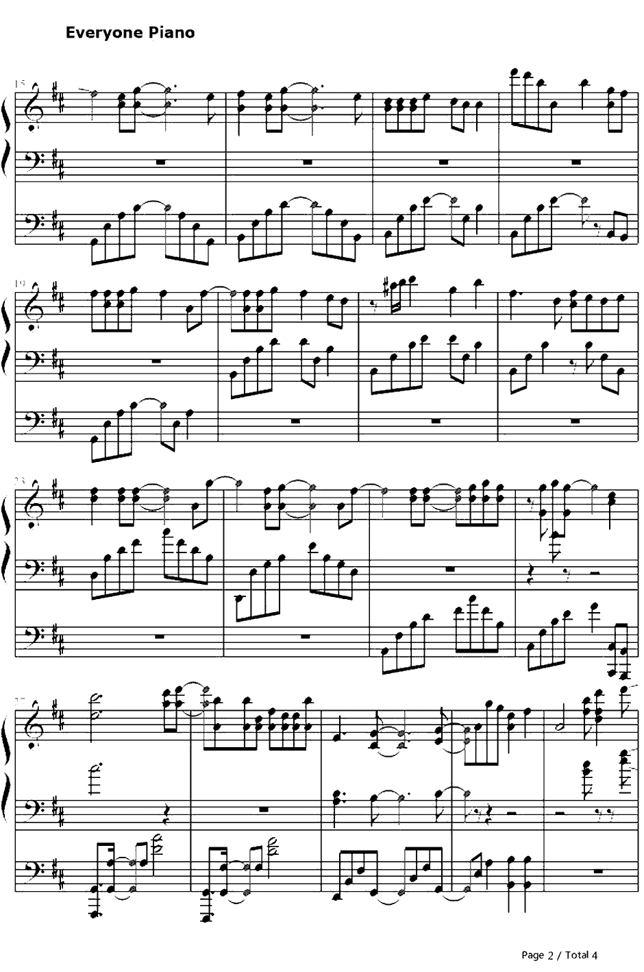 三つ叶の结びめ钢琴谱-やなぎなぎ-来自风平浪静的明天ED22