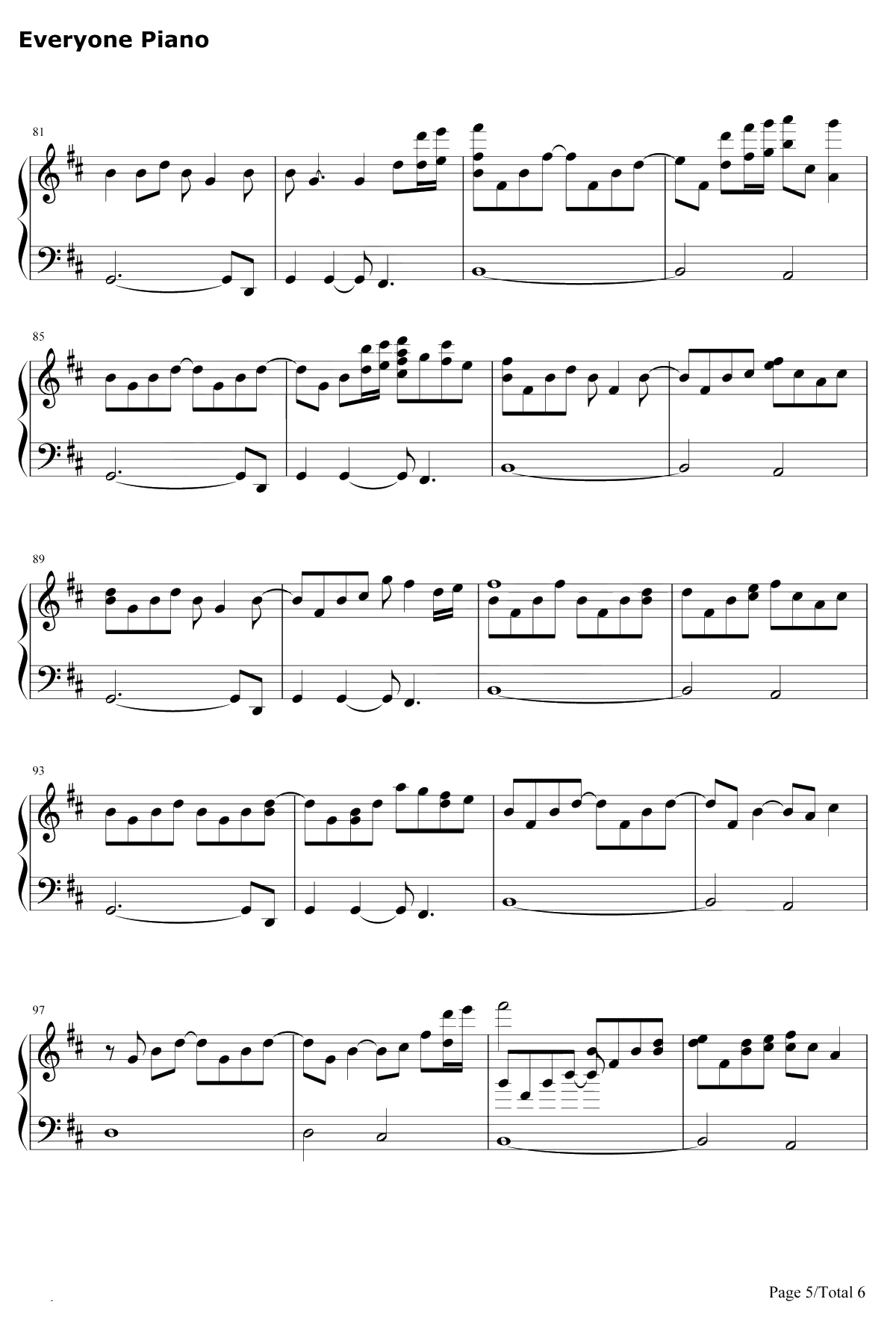 三国杀背景音乐钢琴谱-未知5