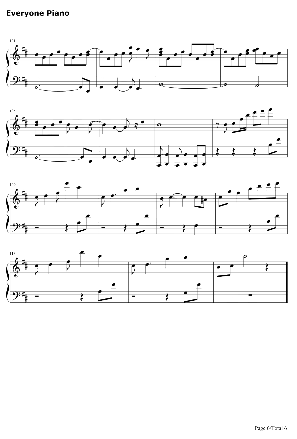 三国杀背景音乐钢琴谱-未知6