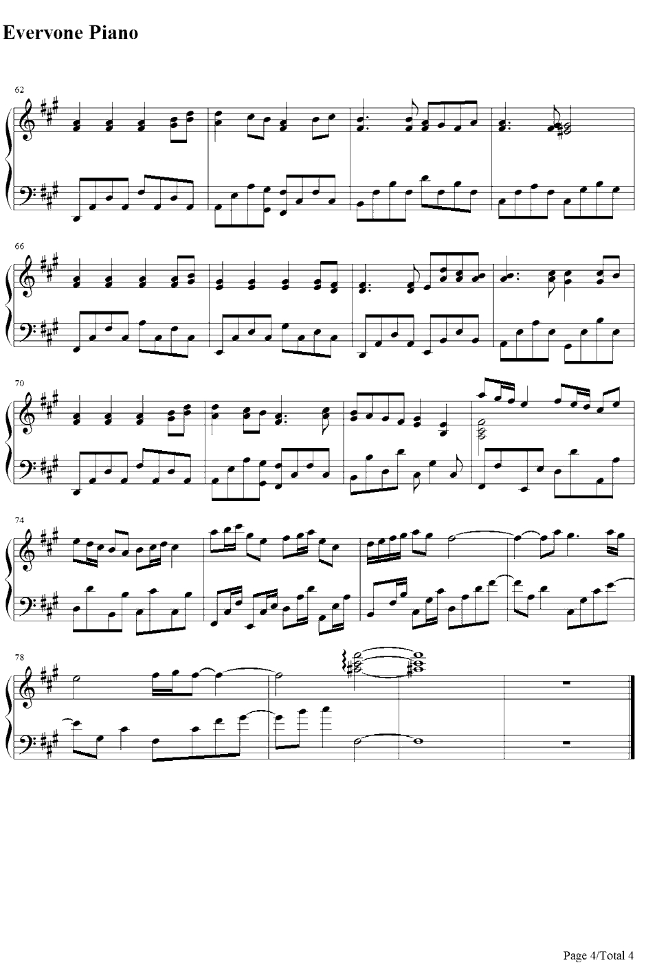 光の旋律钢琴谱-Kalafina-ソ・ラ・ノ・ヲ・トOP-Kalafina4