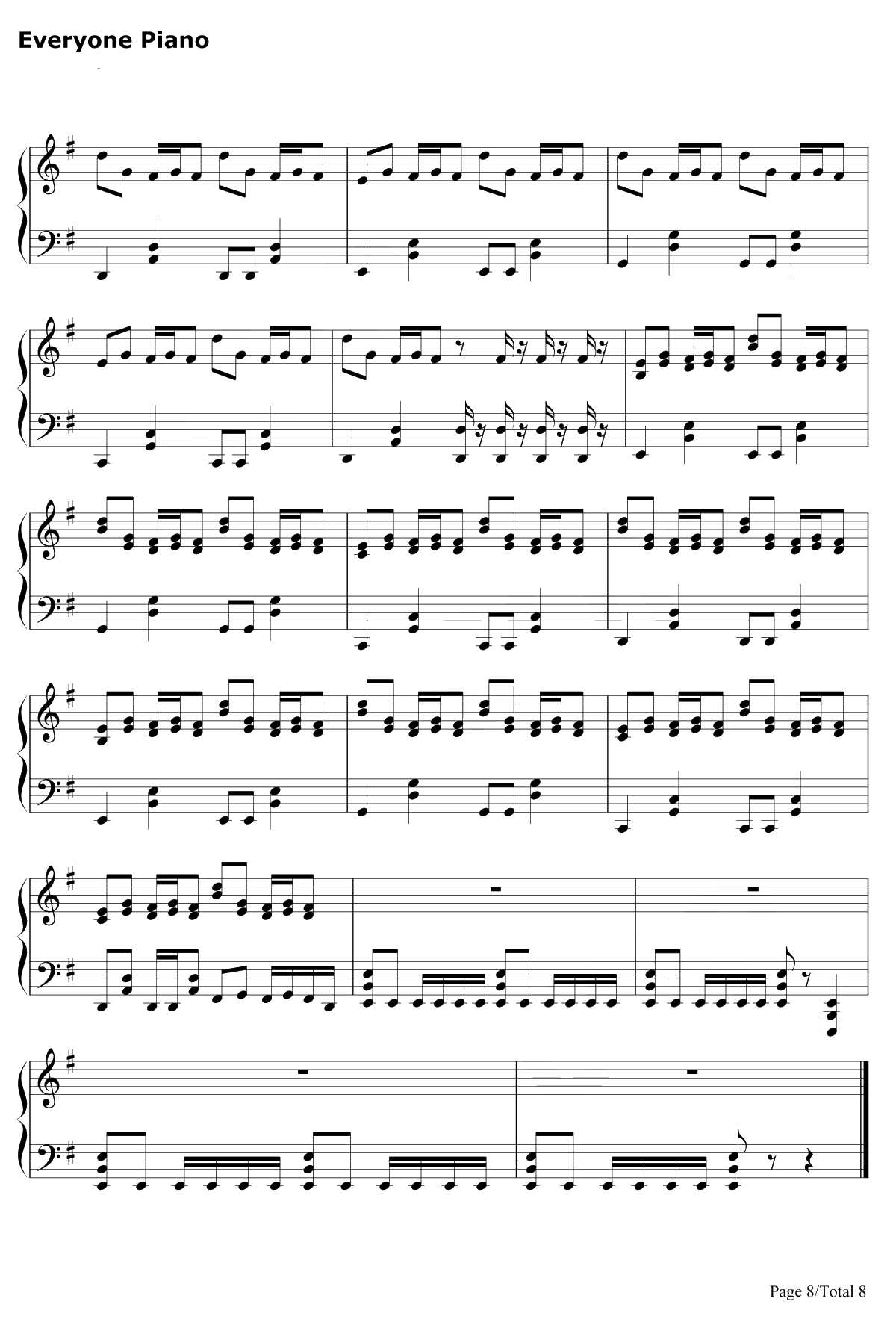 ロストワンの号哭钢琴谱-镜音リン8