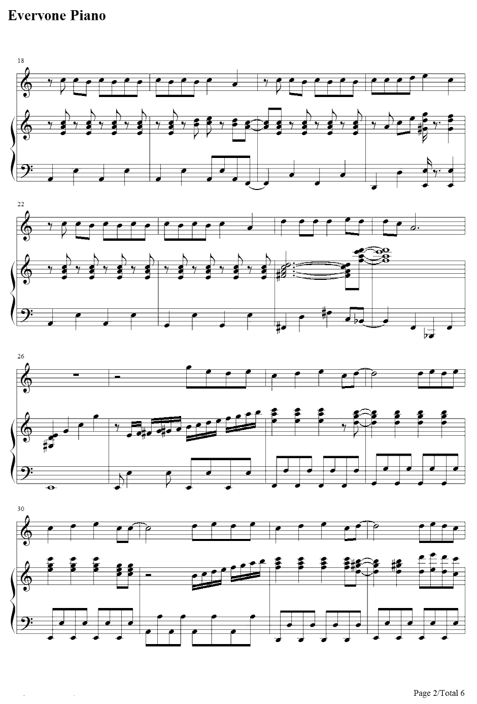 Trou blemaker钢琴谱-岚-不平则鸣2主题曲2