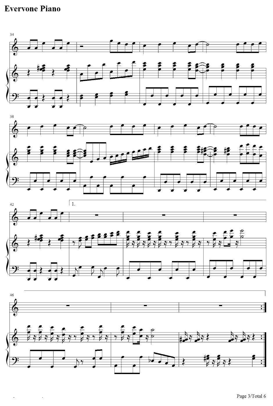 Trou blemaker钢琴谱-岚-不平则鸣2主题曲3