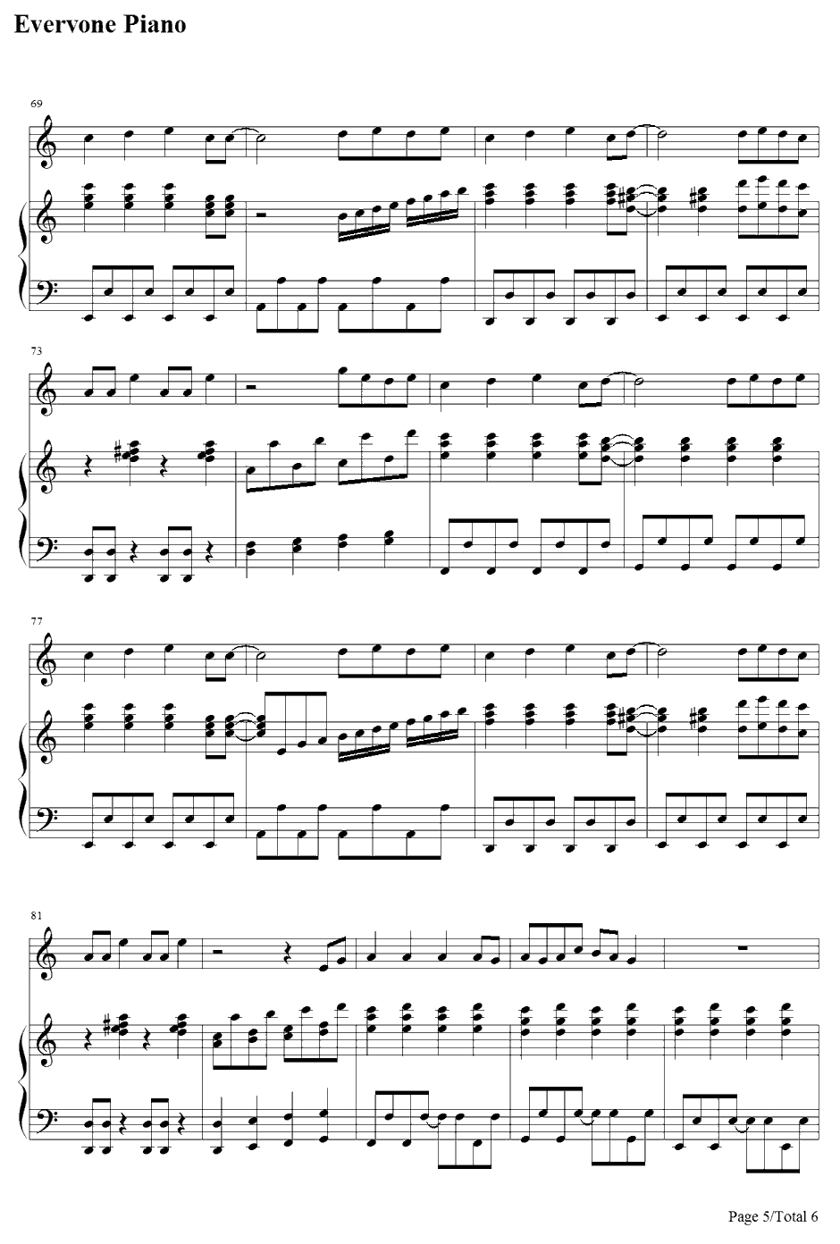 Trou blemaker钢琴谱-岚-不平则鸣2主题曲5