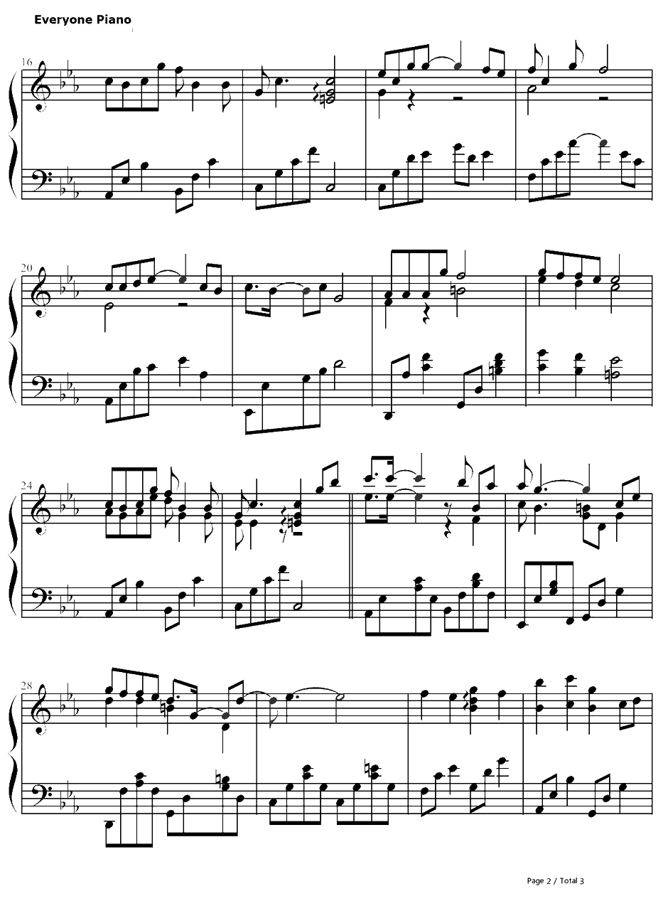 雨落长安钢琴谱-金琳-封神英雄榜片尾曲2