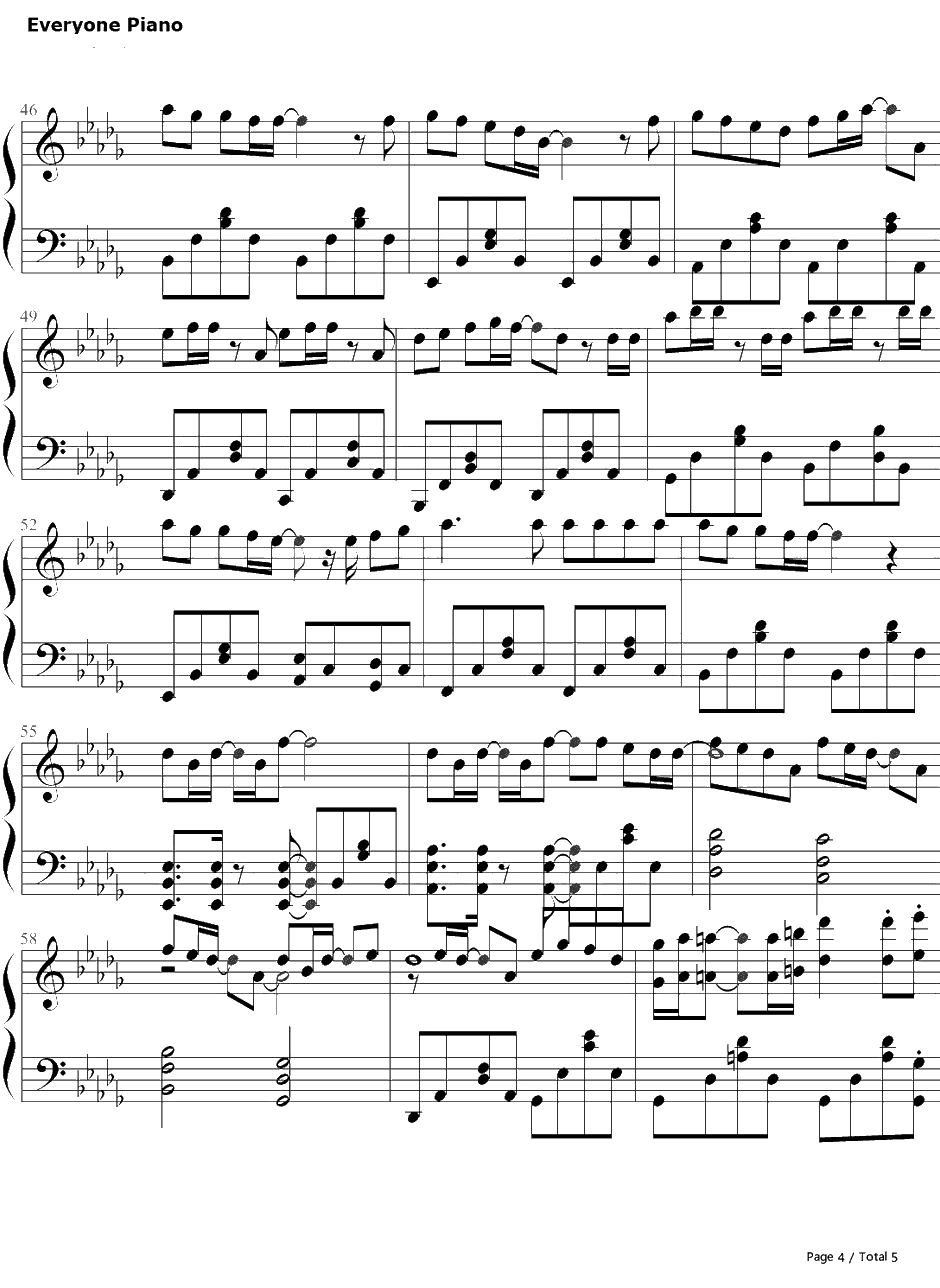 今日までのメロディー钢琴谱-大岛优子（AKB48）-MusicStation版本-直至今日的旋律4