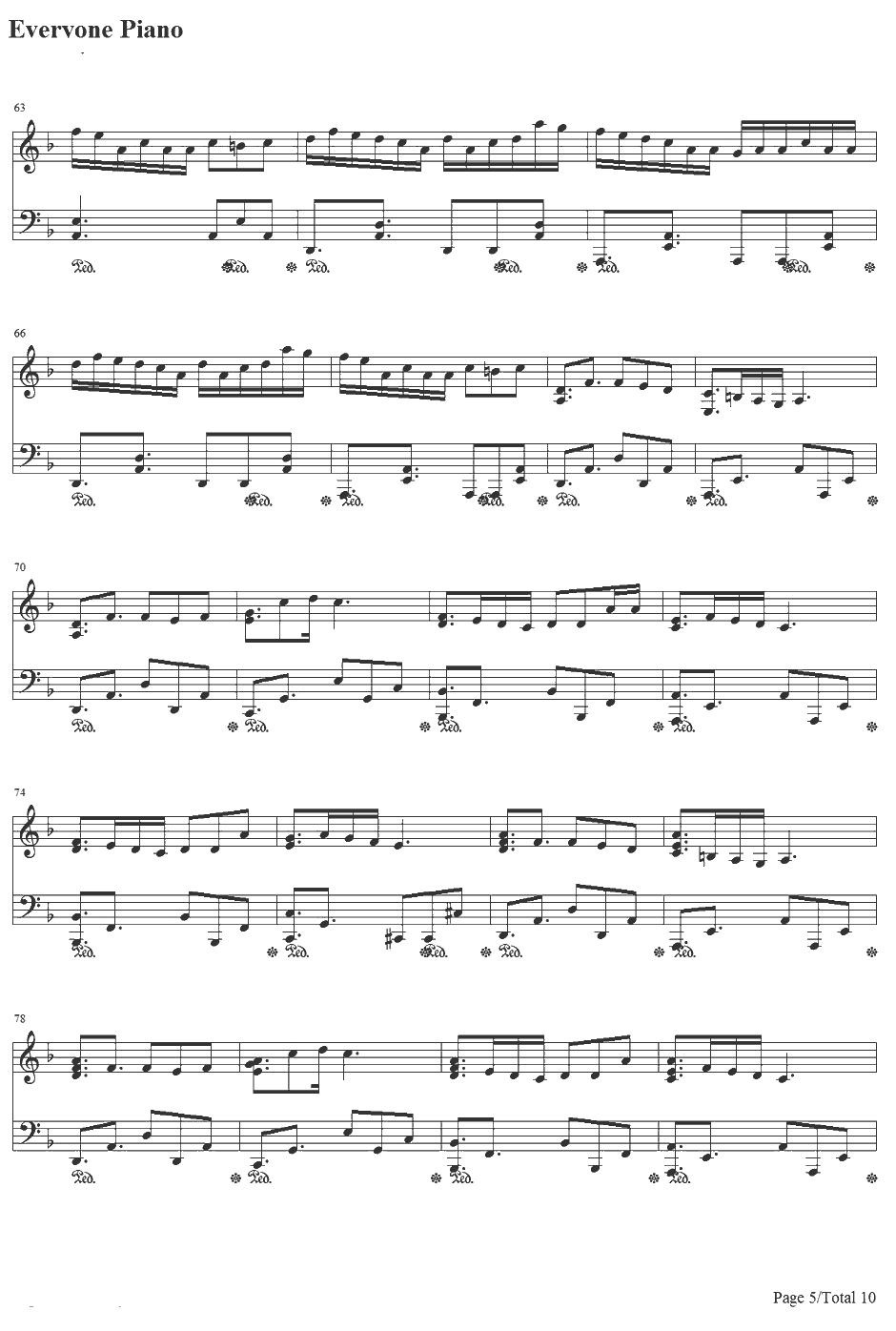 dorchadas钢琴谱-Rita-漆黒のシャルノスOP5