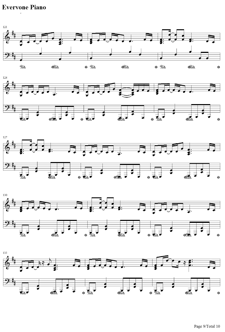 dorchadas钢琴谱-Rita-漆黒のシャルノスOP9