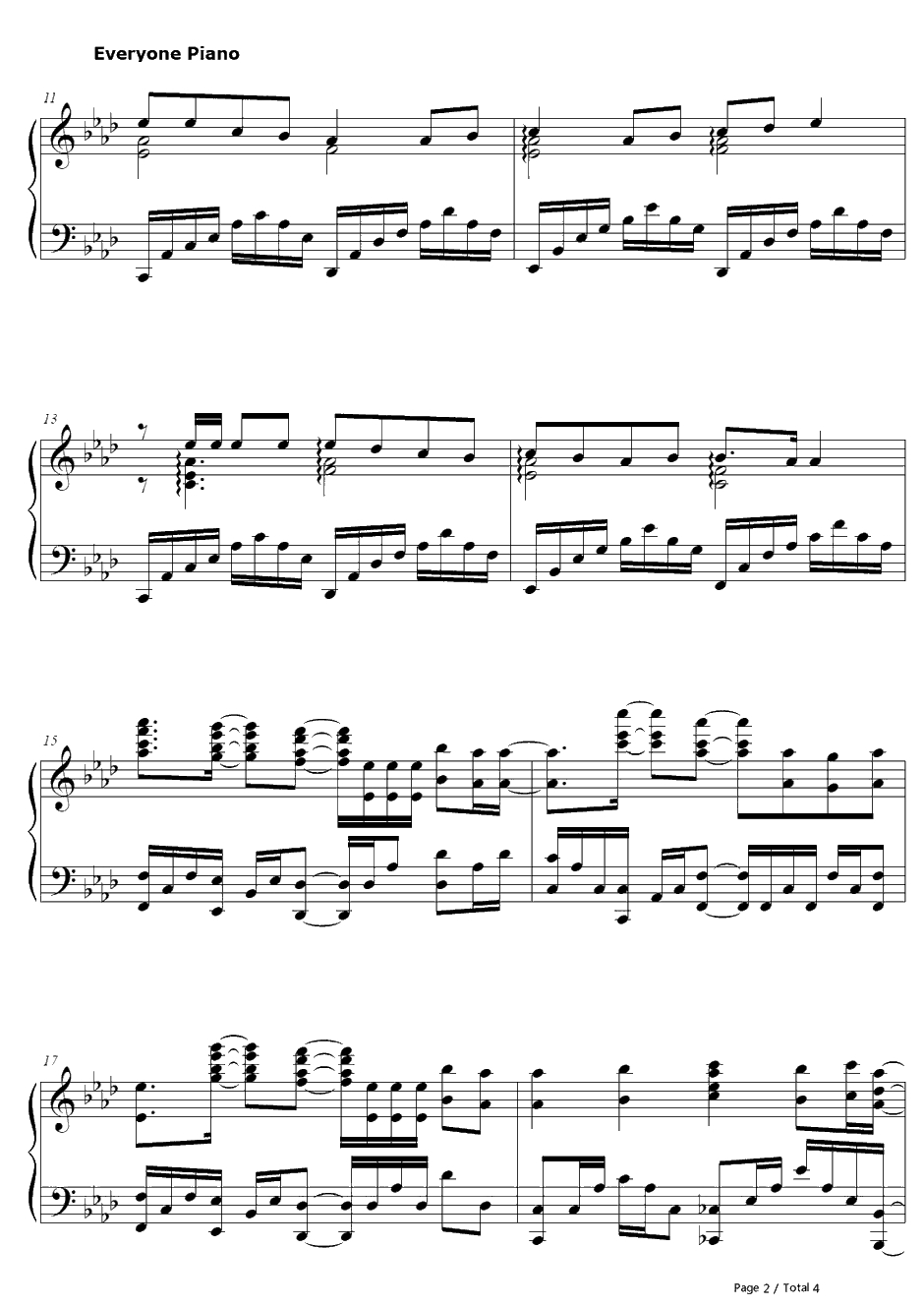 境界の彼方钢琴谱-茅原实里-境界の彼方OP2