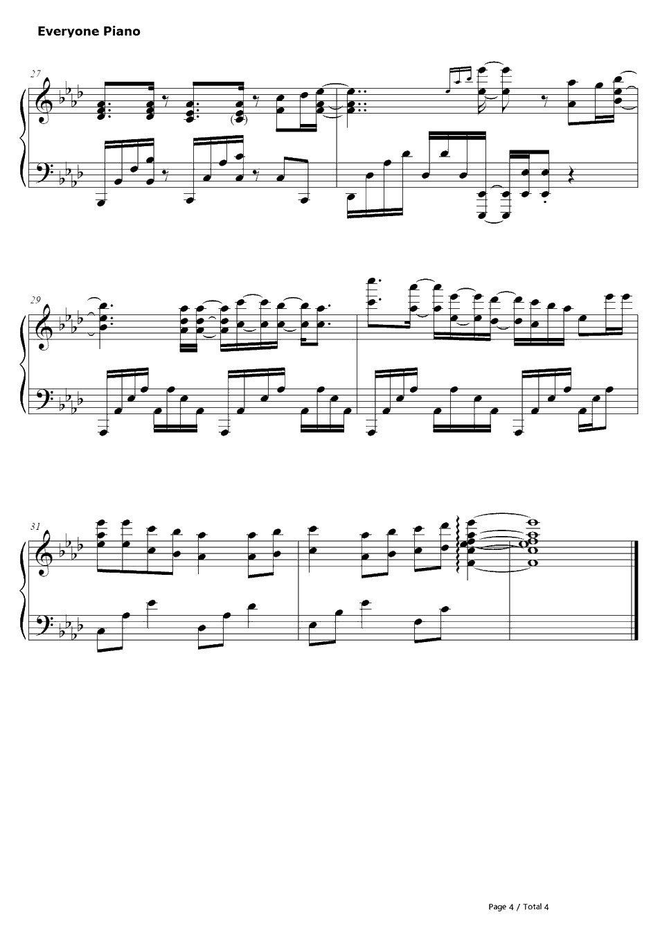 境界の彼方钢琴谱-茅原实里-境界の彼方OP4