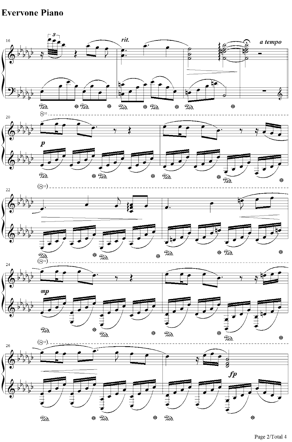 ミルクティー钢琴谱-月光妖怪BGM2