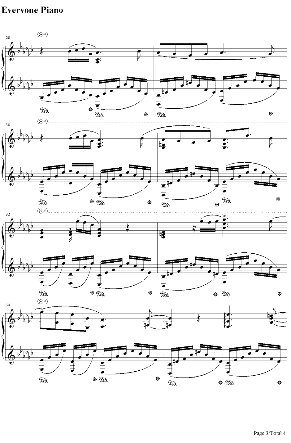 ミルクティー钢琴谱-月光妖怪BGM3