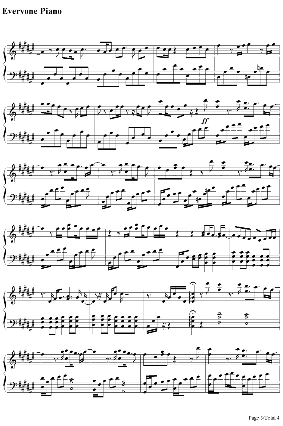 Hello Goodbye&Hello钢琴谱-熊木杏里-追逐繁星的孩子主题曲3