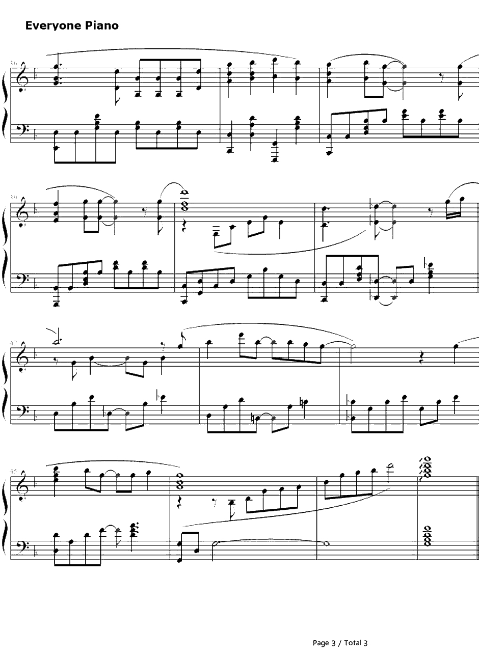 さよならのこと钢琴谱-上原れな-白色相簿2ED33