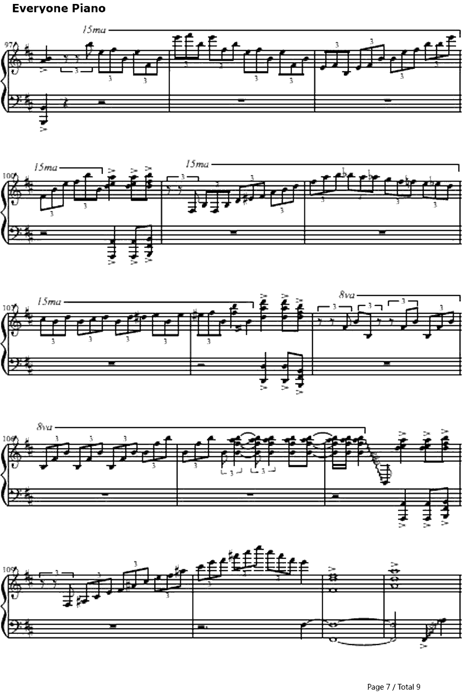 夜咄ディセイブ钢琴谱-自然の敵P7