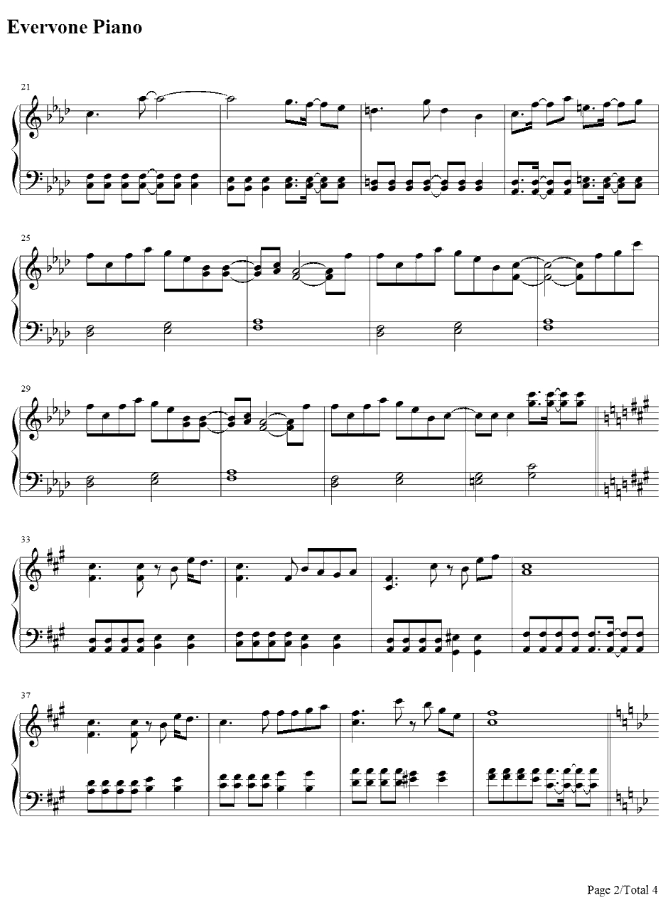 二色莲花蝶～RedandWhite钢琴谱-ZUN-秋霜玉BGM2