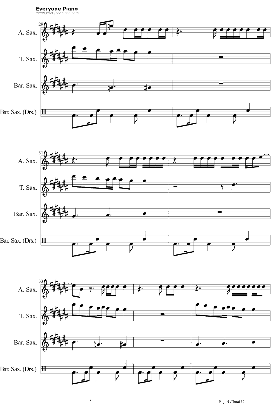 Loyal钢琴谱-ChrisBrownft.LilWayne&Tyga4