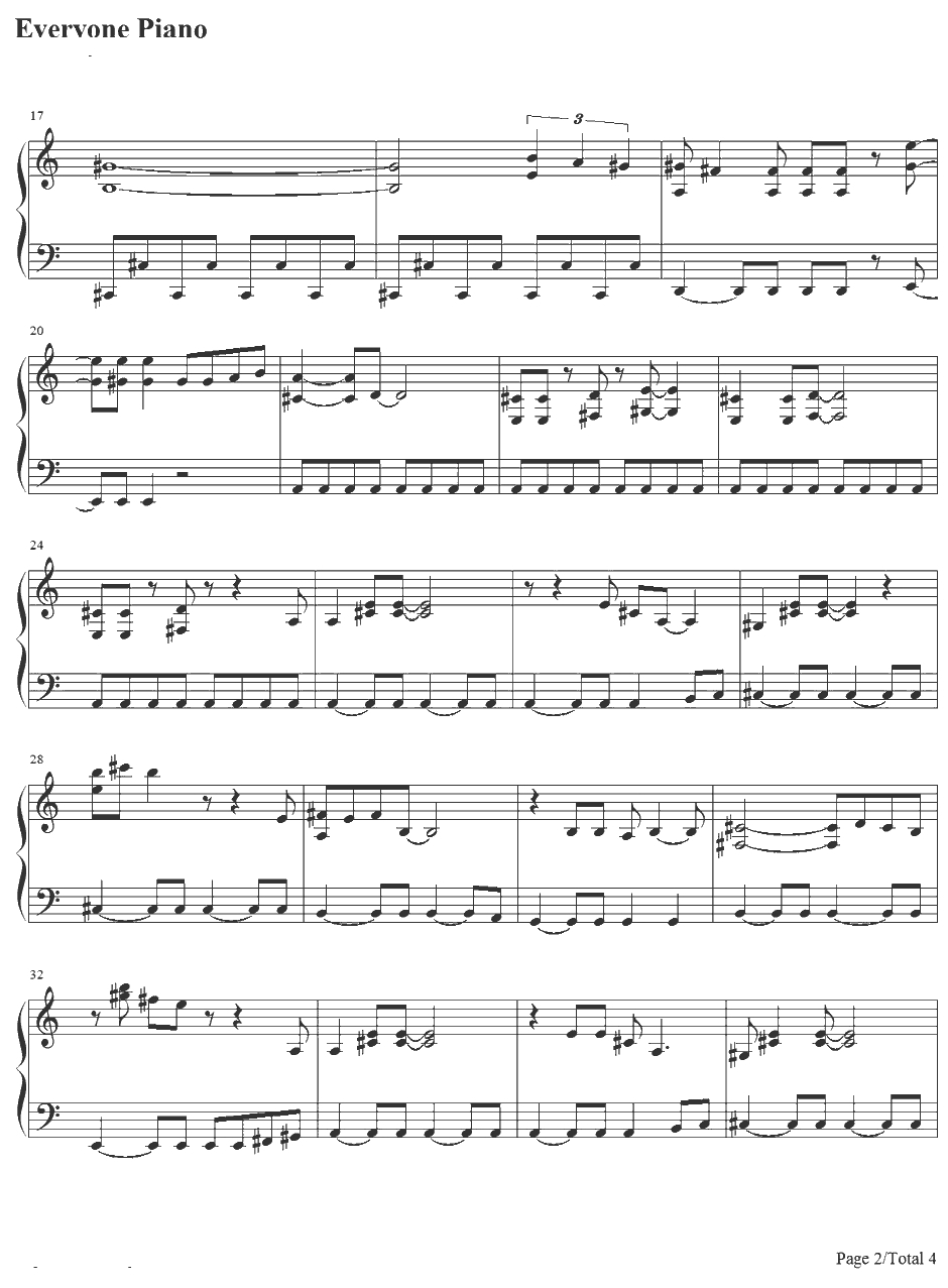 青い珊瑚礁钢琴谱-松田圣子2