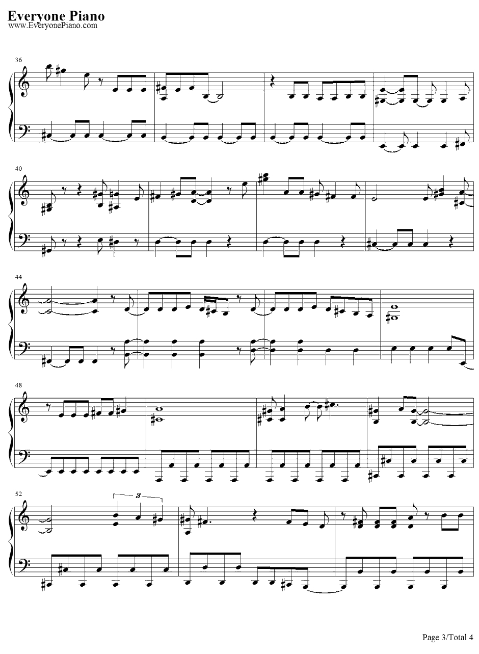 青い珊瑚礁钢琴谱-松田圣子3