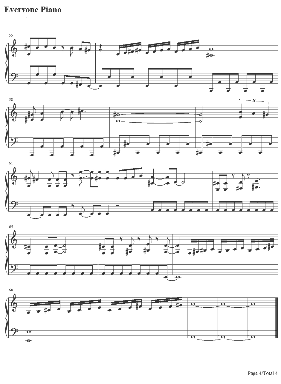 青い珊瑚礁钢琴谱-松田圣子4