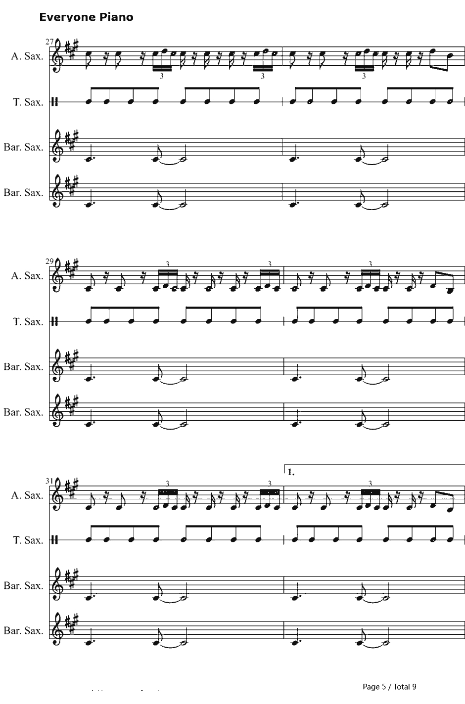 Turn Down for What钢琴谱-DJSnake&LilJon5