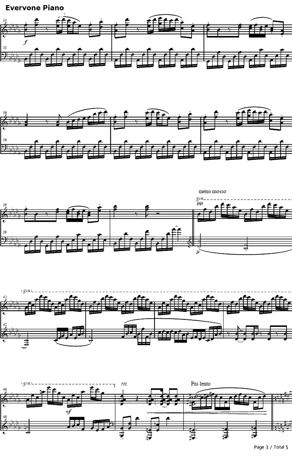 东の国の眠らない夜钢琴谱-东方Project-东方文花帖3