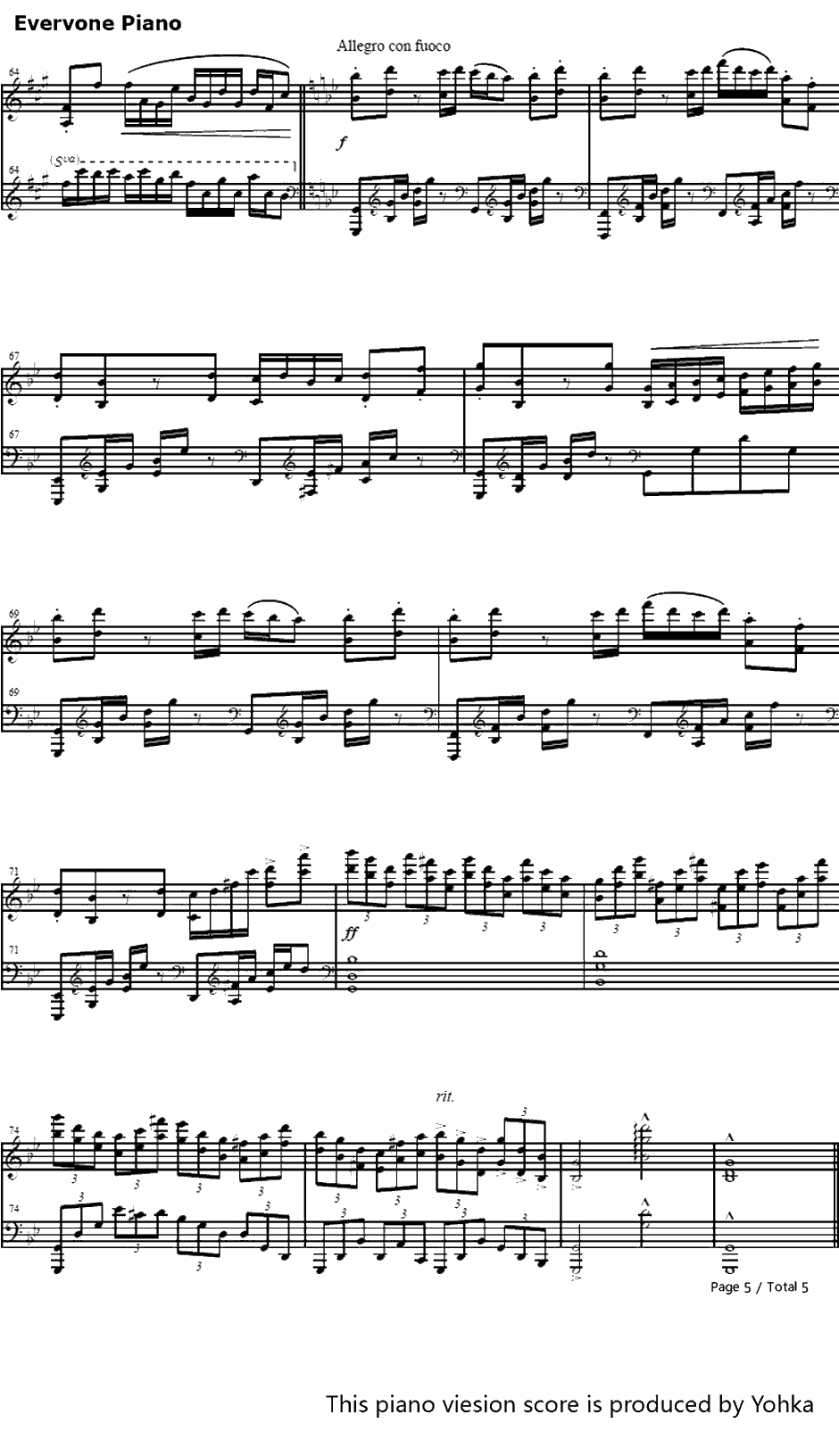 东の国の眠らない夜钢琴谱-东方Project-东方文花帖5