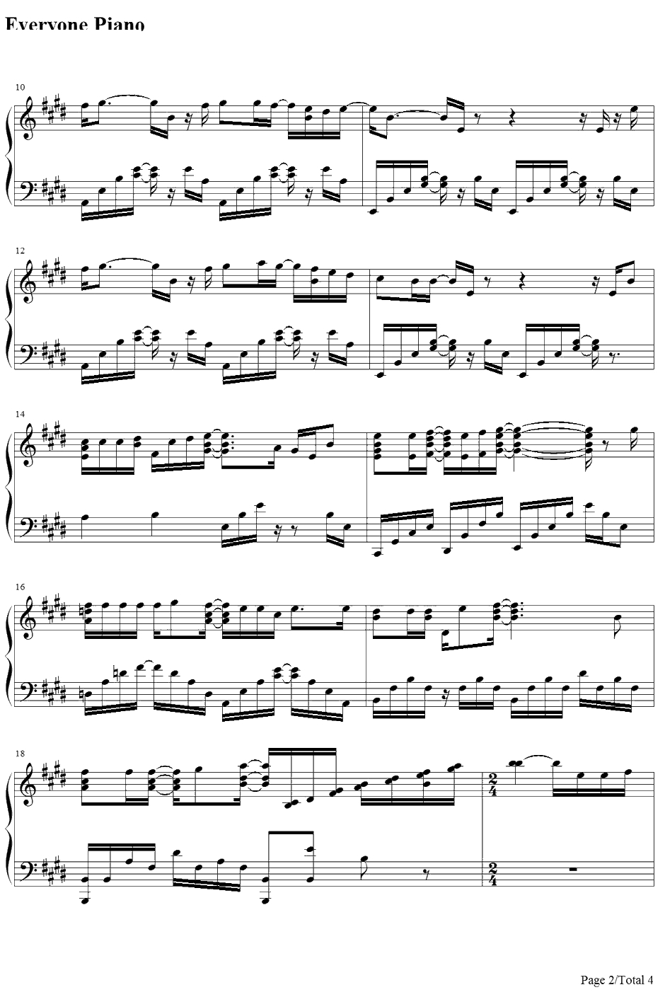 Hello Alone钢琴谱-雪ノ下雪乃（早见沙织）&由比ヶ浜结衣（东山奈央）-我的青春恋爱物语果然有问题ED2