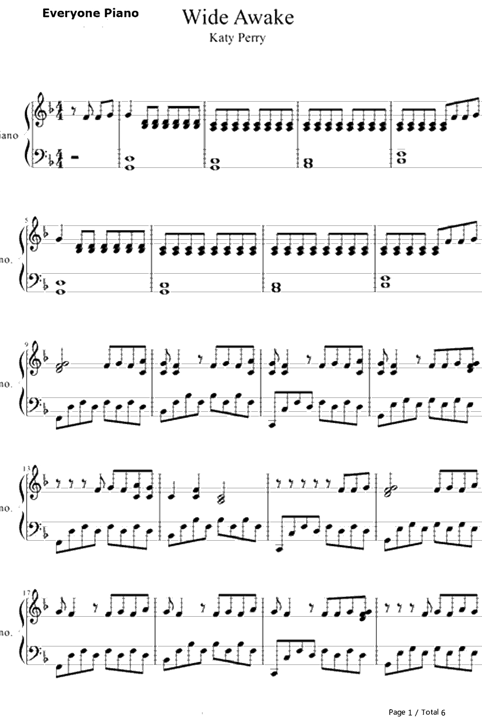Wide Awake钢琴谱-KatyPerry1