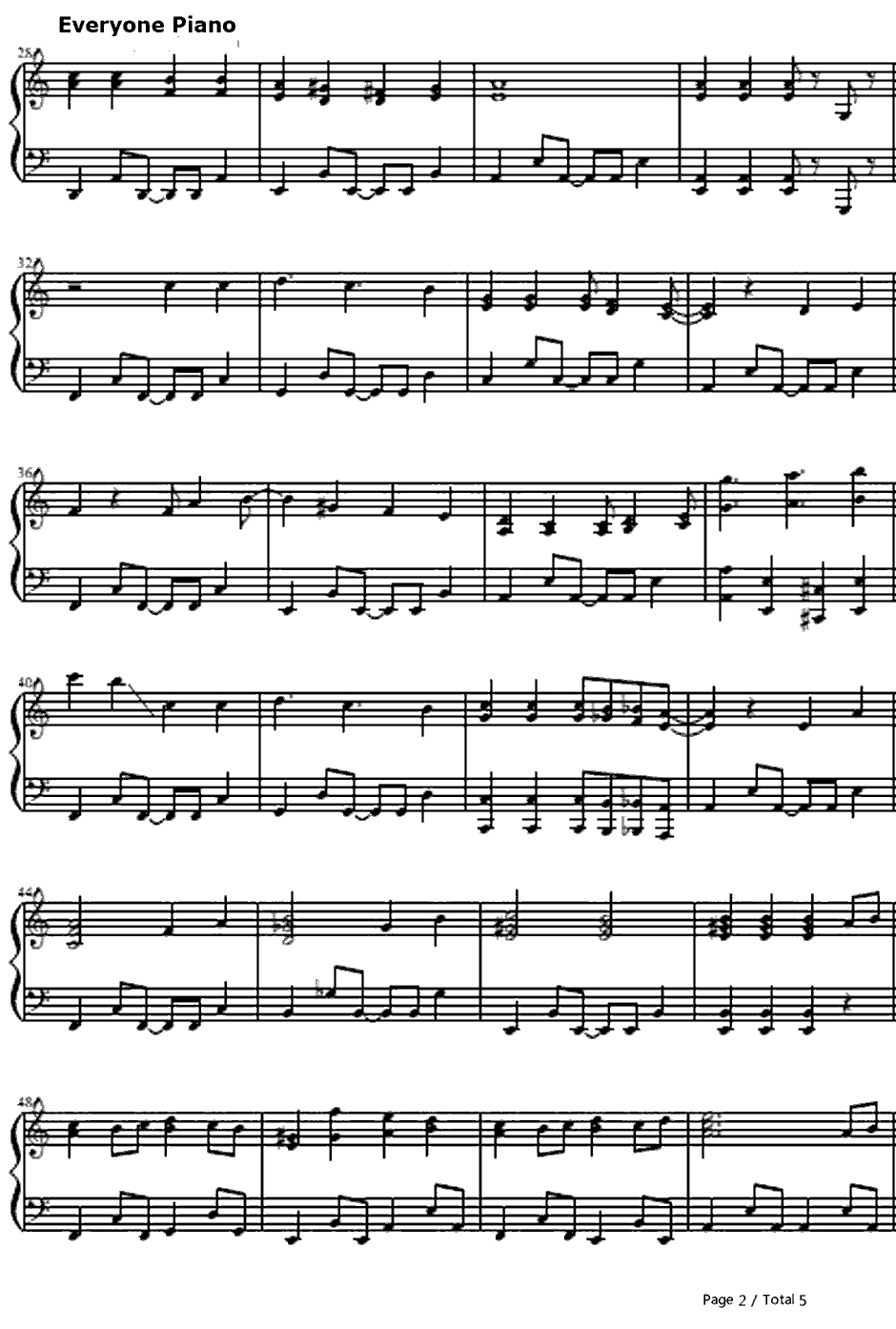 ドミノ倒シ钢琴谱-初音ミク2