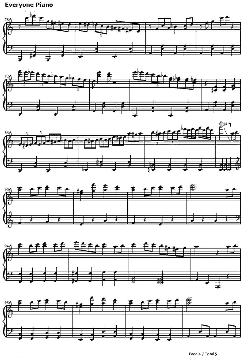 ドミノ倒シ钢琴谱-初音ミク4