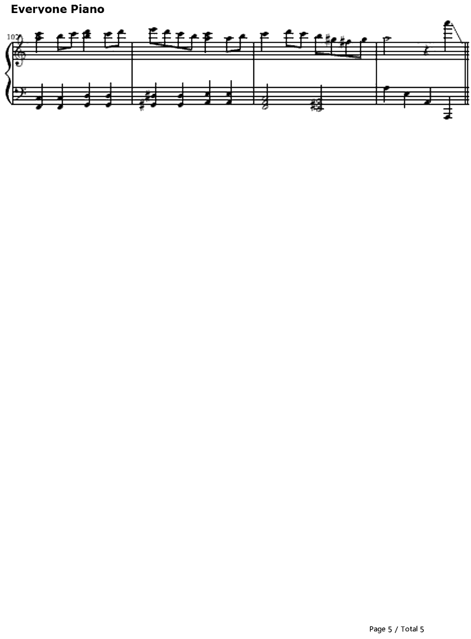 ドミノ倒シ钢琴谱-初音ミク5