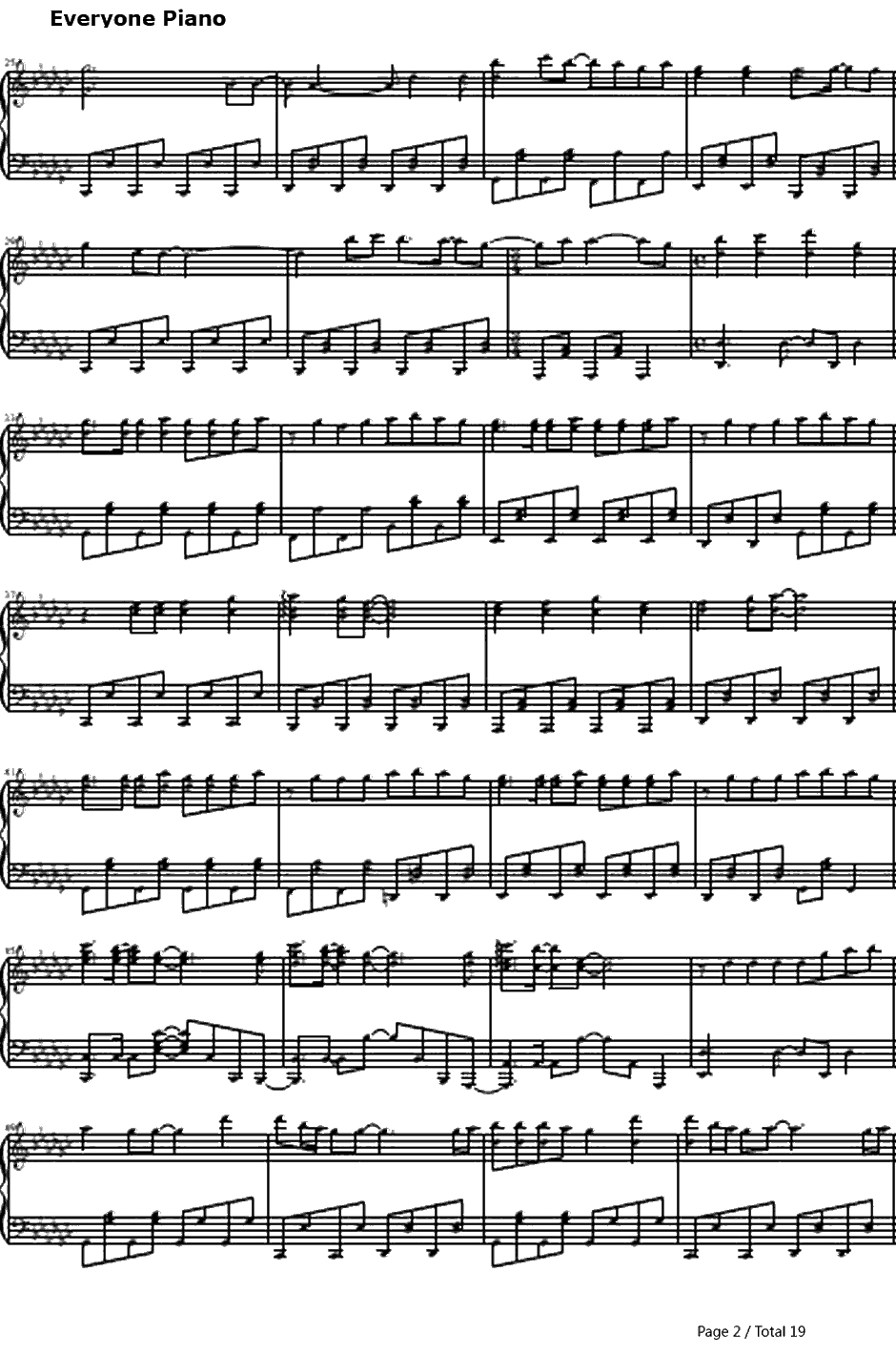 七色のニコニコ动画钢琴谱-しも（Shimo）2