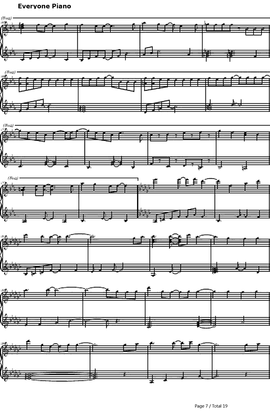 七色のニコニコ动画钢琴谱-しも（Shimo）7