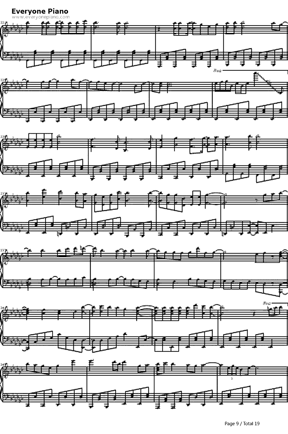 七色のニコニコ动画钢琴谱-しも（Shimo）9