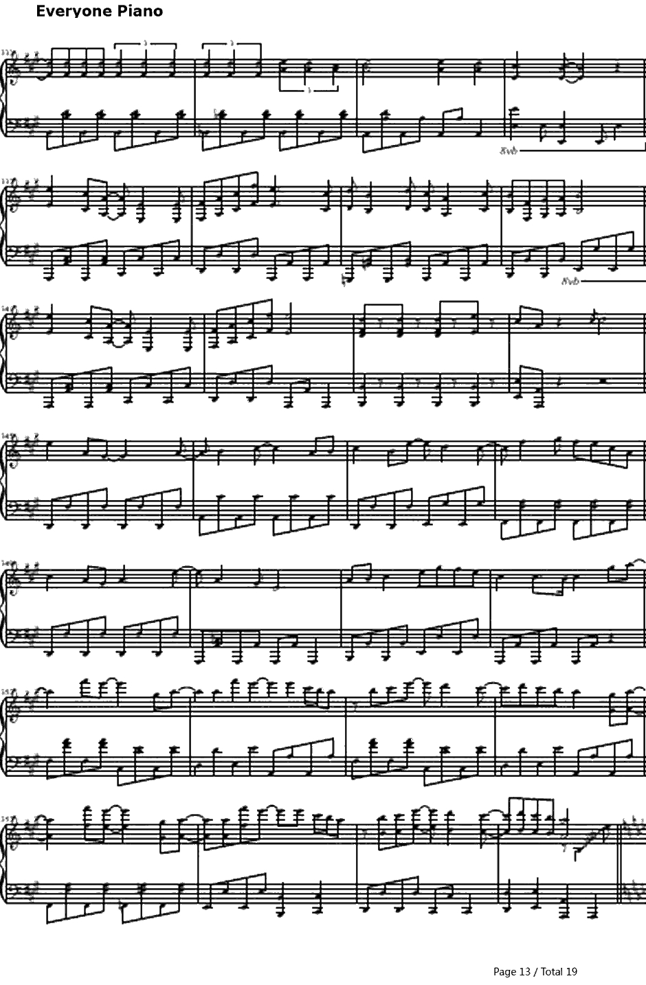 七色のニコニコ动画钢琴谱-しも（Shimo）13