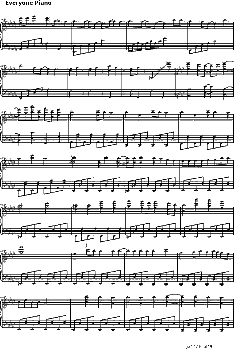 七色のニコニコ动画钢琴谱-しも（Shimo）17