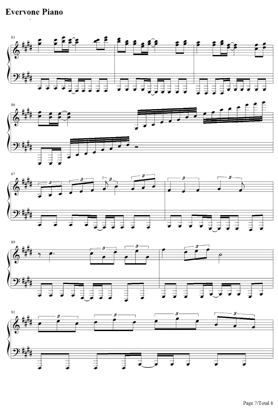 Rage your dream钢琴谱-M.O.V.E-头文字D主题曲7